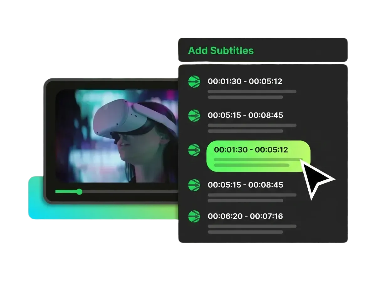 Use AI to add subtitles to video for corporate marketing and multi-language ads.